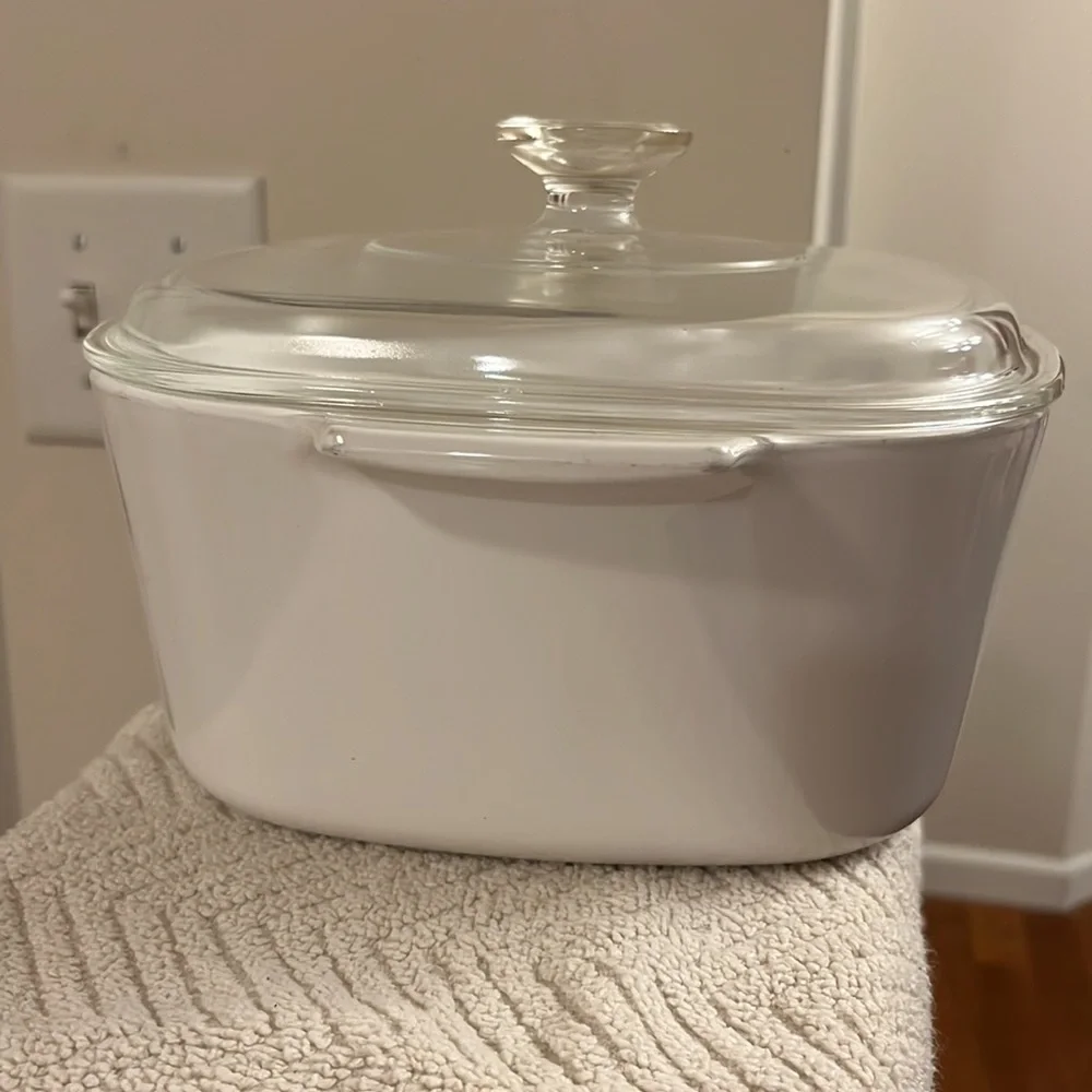 Vintage Corningware Cornflower Blue Square Baking Dish Glass Lid 3 Quart